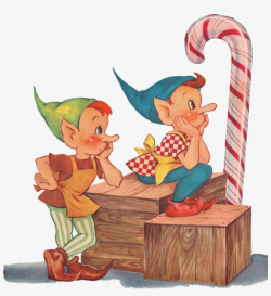 Elf Clipart Retro - Vintage Christmas Elf Clipart PNG Image ...