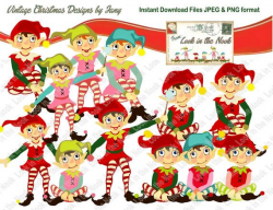 Retro Christmas ELF Graphic Designs, Digital Download ...