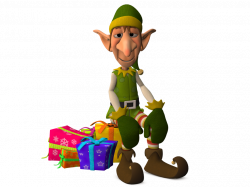 Christmas Elf Sitting on Presents 3d, Characters, Christmas Elf, Elf ...