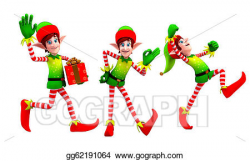 Stock Illustration - Elves are walking one after other ...