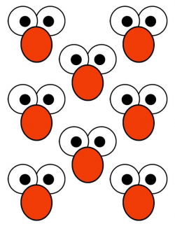 Elmo eyes and nose printable for red favor bags | Elmo is ...