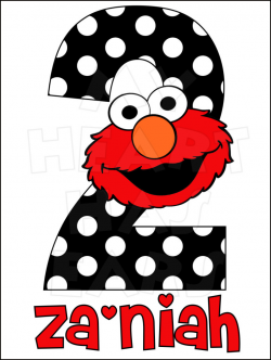 Elmo birthday any name and number personalized digital clip ...