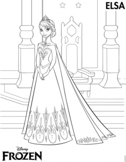 Elsa Coronation coloring page | Free Printable Coloring Pages