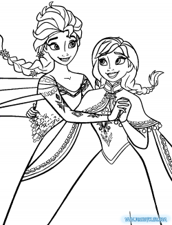 Frozen Anna And Elsa Coloring Pages free image