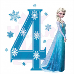 Disney's Frozen Elsa Birthday with number 4 INSTANT DOWNLOAD ...