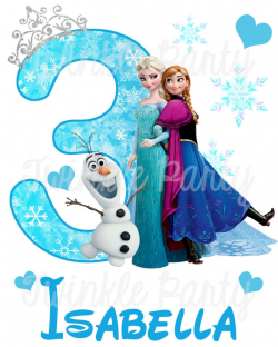 Personalized Frozen Digital Image, Elsa, Anna, Olaf, for T shirt, Printable  Iron On Transfer Sticker, for custom Birthday Shirt