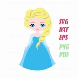 Frozen Elsa vector clipart / Frozen Elsa Svg / Frozen Svg / Frozen Elsa Dxf  / Frozen Cricut / Frozen silhouette / Eps, Png / Pdf