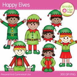 Elf Clip Art: Happy Elves Clipart by Jennifer Hier Designs | TpT