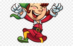 Crazy Clipart Elf - Santa Cartoon Elves - Png Download ...