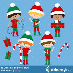 Christmas Elf Boys Clipart