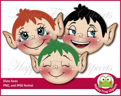 Elves faces- HFC 011 - Elf face, Cute elves, Elves wreath face, Instant  download, Clipart, Graphic, Comercial Use