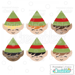 Cute Christmas Elf Face Free SVG Cutting File for Silhouette ...