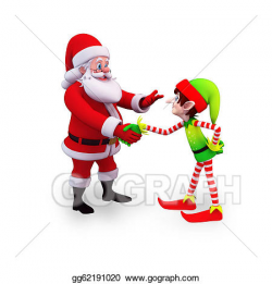 Clipart - Santa shaking hand with elves. Stock Illustration ...