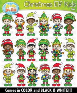 Christmas Elf Kid Characters Clipart {Zip-A-Dee-Doo-Dah ...