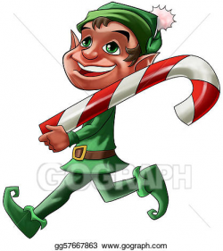 Clipart - Elf with candy. Stock Illustration gg57667863 ...