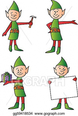Vector Art - Holiday elves. Clipart Drawing gg59418534 - GoGraph
