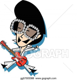 Vector Clipart - Elvis playing guitar and sunglasses. Vector ...