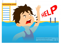 Safety Clipart- asking-for-help-in-swimming-pool-emergency-clipart ...