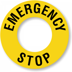 Emergency Stop Ring Label, SKU - LB-2966