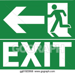 Vector Art - Green exit emergency sign. Clipart Drawing ...
