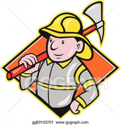 Vector Clipart - Fireman firefighter emergency worker ...