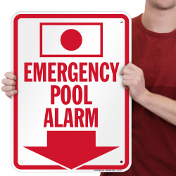 Spa Emergency Pool Alarm Sign, SKU: S-7771