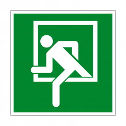 Emergency Window Exit Symbol Sign – PVC Safety Signs