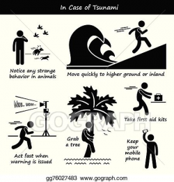 Clip Art Vector - In case of tsunami . Stock EPS gg76027483 ...