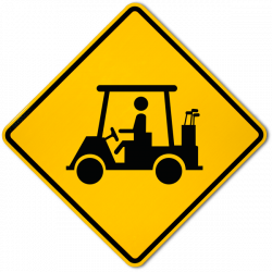 Golf Cart Crossing Sign F7334 - by SafetySign.com