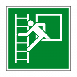 Emergency Window Escape Ladder Symbol Sign – PVC Safety Signs