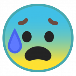 Anxious face with sweat Icon | Noto Emoji Smileys Iconset | Google