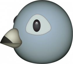 Download Grey Bird Emoji Image in PNG | Emoji Island