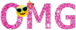 omg emoji pink glitter pink sparkle cute word letters...