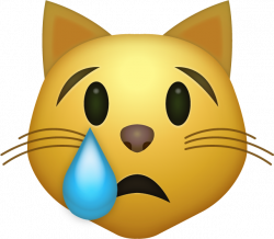 Download Crying Cat Iphone Emoji Icon in JPG and AI | Emoji Island