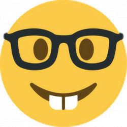smart nerd geek dork teeth glasses spectacles emoji emo...