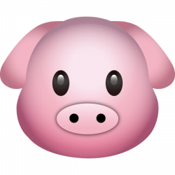 Download pig emoji icon! This adorable pink pig head emoji is sure ...