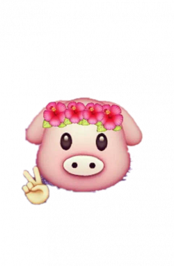 stickers pig emoji emojis remixit flowers...