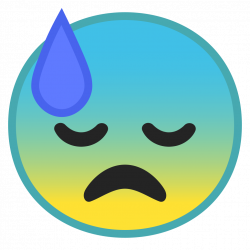 Downcast face with sweat Icon | Noto Emoji Smileys Iconset | Google