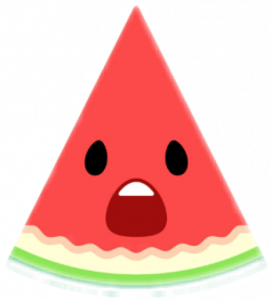 watermelon fruit food cute emoji emoticon shock shocked...