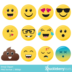 Emoji Clipart - Huckleberry Hearts
