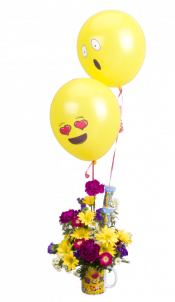 Soderberg's Exclusive Emoji Mug with Flowers and Balloons ...