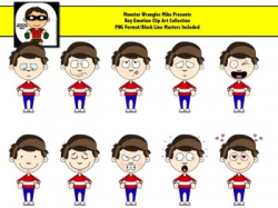 Emotions Clipart - Boy Version - 28 PNG Files for Personal or Commercial Use