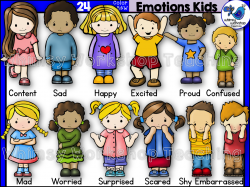 Emotions Kids Clip Art Set | CUTE | Clip art, Outline images ...