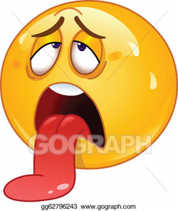 Vector Art - Exhausted emoticon. Clipart Drawing gg62796243 ...