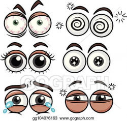 Vector Clipart - Six set of human eyes in different emotions ...