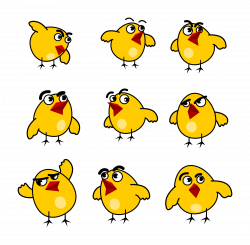 Clipart - nine chickens
