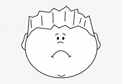 Black And White Sad Face Boy Clip Art - Emotions Clipart ...
