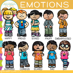 Kids Emotions Clip Art , Images & Illustrations | Whimsy Clips