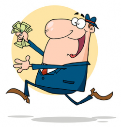 Raise Clipart Image - Excited Office Worker With Money After ...