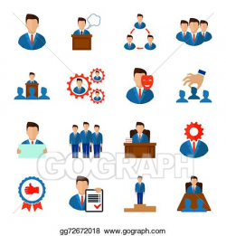 Vector Stock - Executive icons flat. Clipart Illustration ...